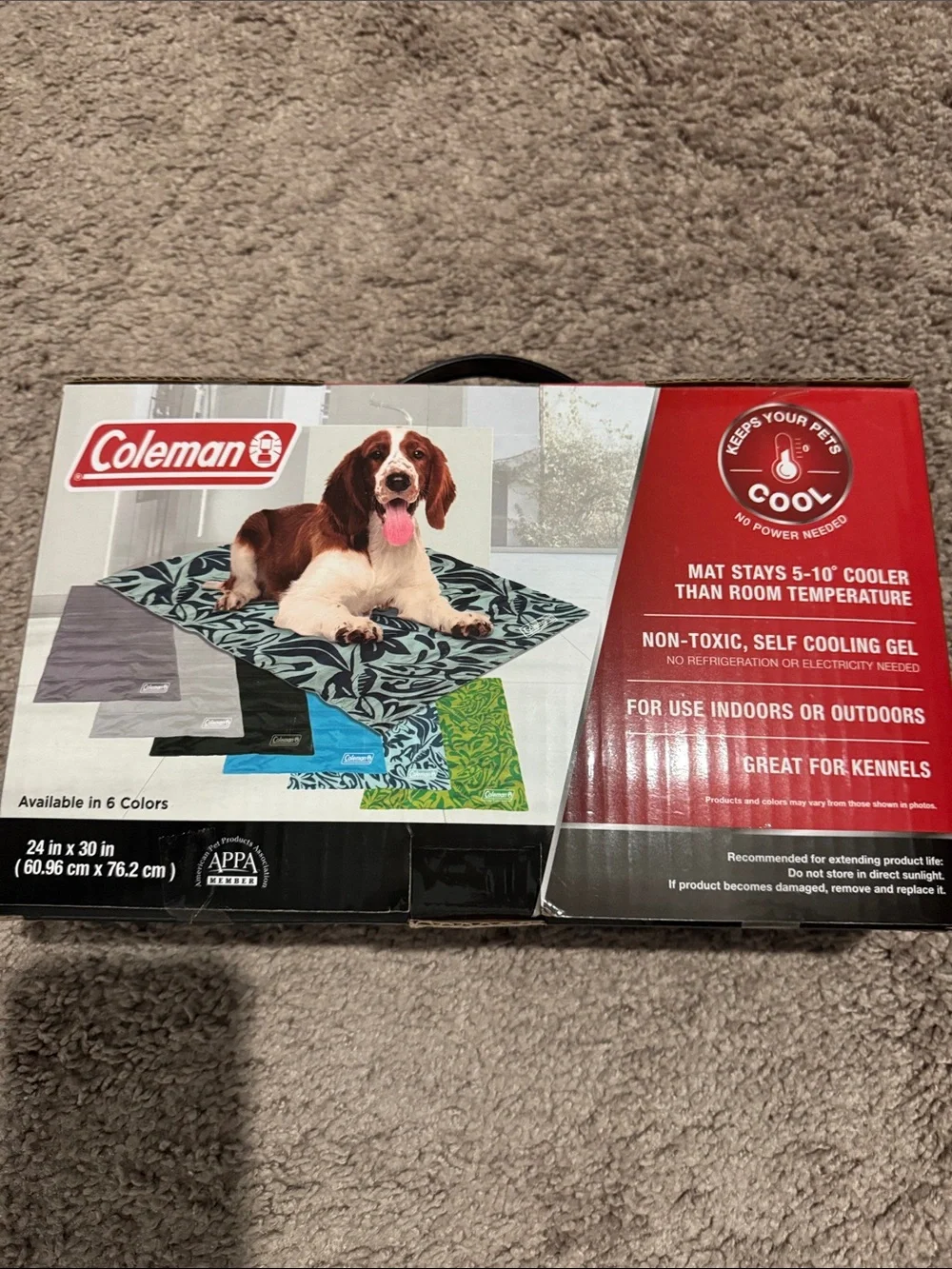 Blue leaf print Coleman cooling mat